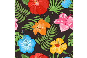 Tropical Flowers And Foliage Design