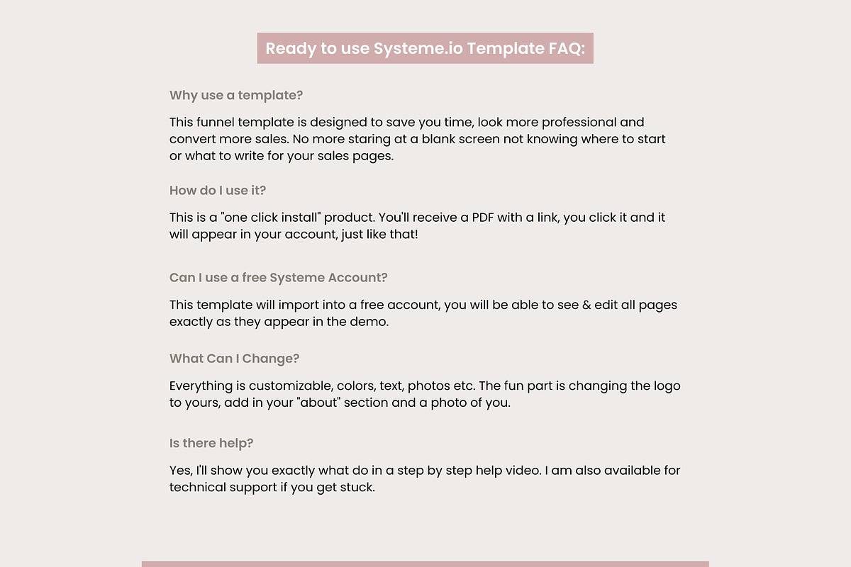 Systeme.io Blush Branding Blog, a Landing Page Template by Hayley's Digital Hub (Photo 7 of 10)