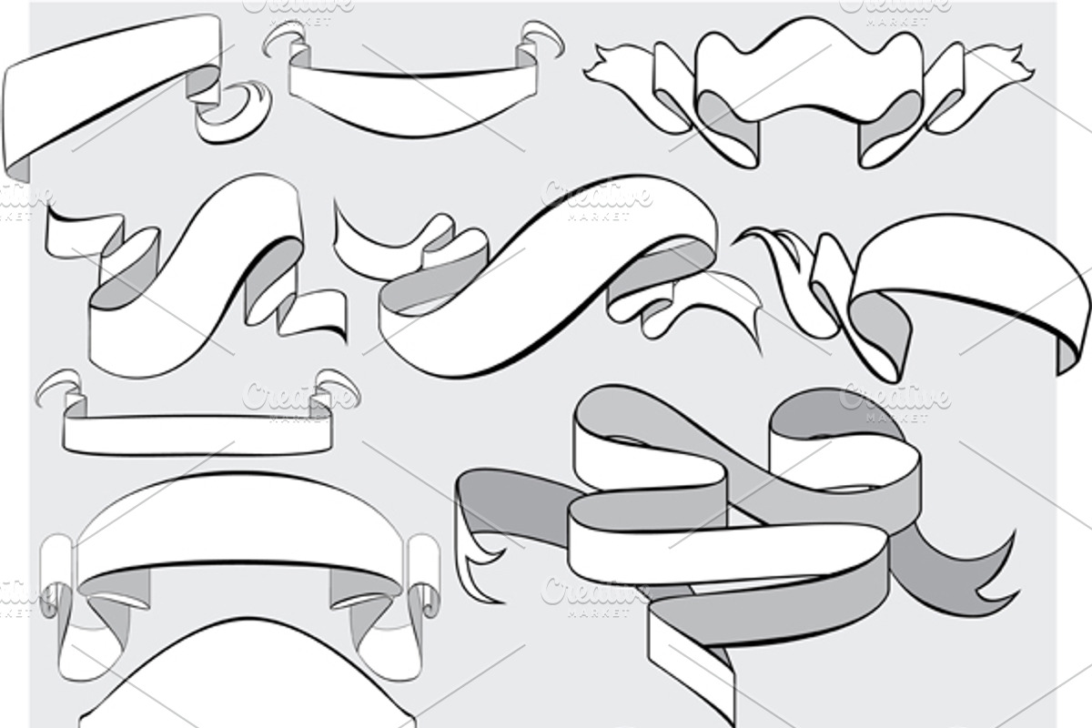 Medieval abstract ribbons, scrolls preview 2