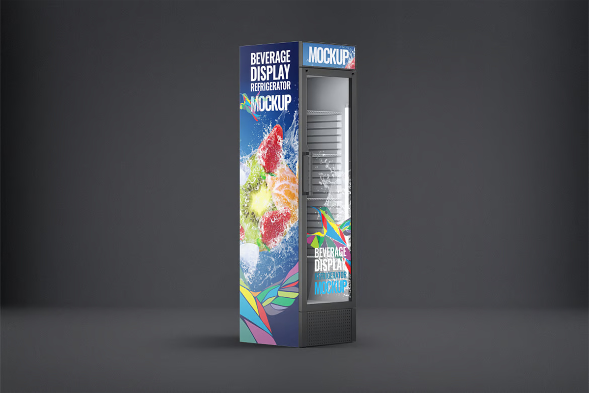 Beverage Display Refrigerator Mockup, an Advertising Mockup by Hubzway (Photo 3 of 6)
