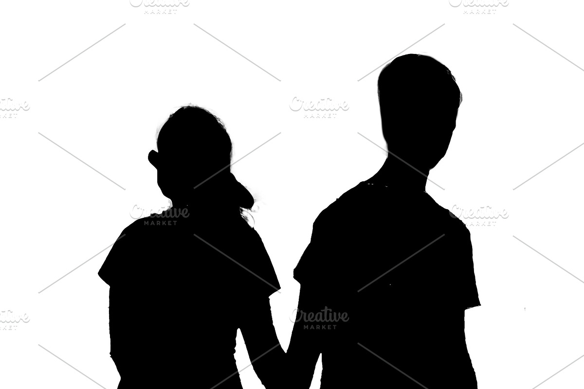 Side view isolated graphic of teen couple walking, a Person Illustration by DanFLCreativo