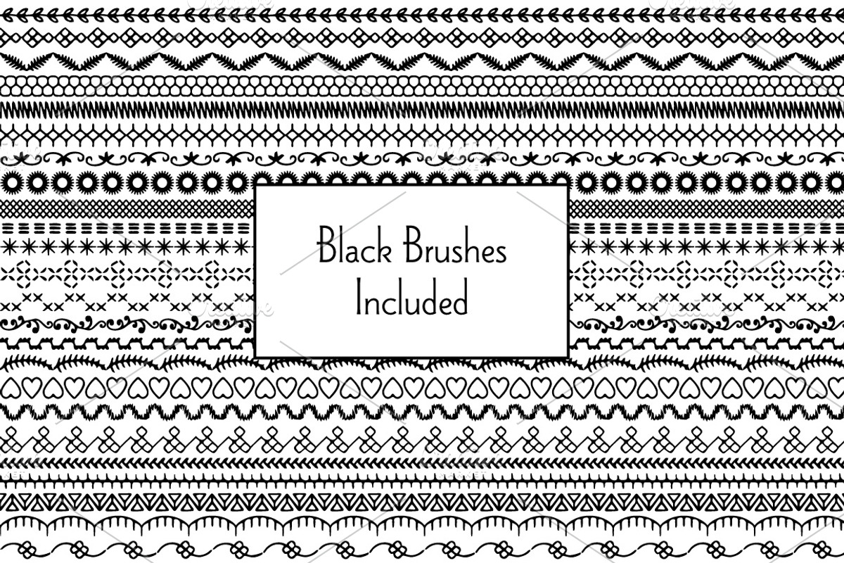 Hand Drawn Embroidery Borders, an Object Graphic by Melissa Held Designs (Photo 2 of 3)