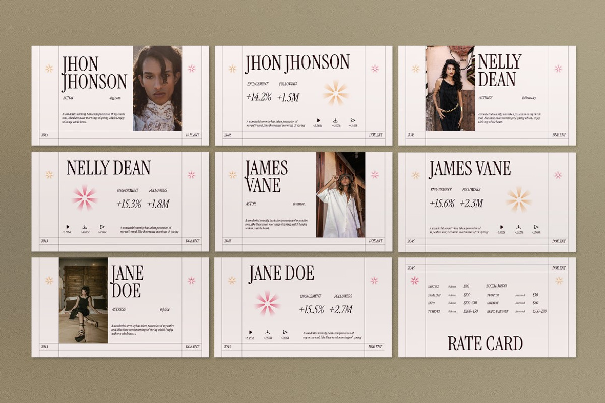 Cream Pink Gradient KOL Google Slide, a Presentation Template by graphicook (Photo 3 of 4)