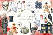 Watercolor Halloween night clipart, a Decorative Illustration by Yuliya Derbisheva (Thumbnail 3 of 11)