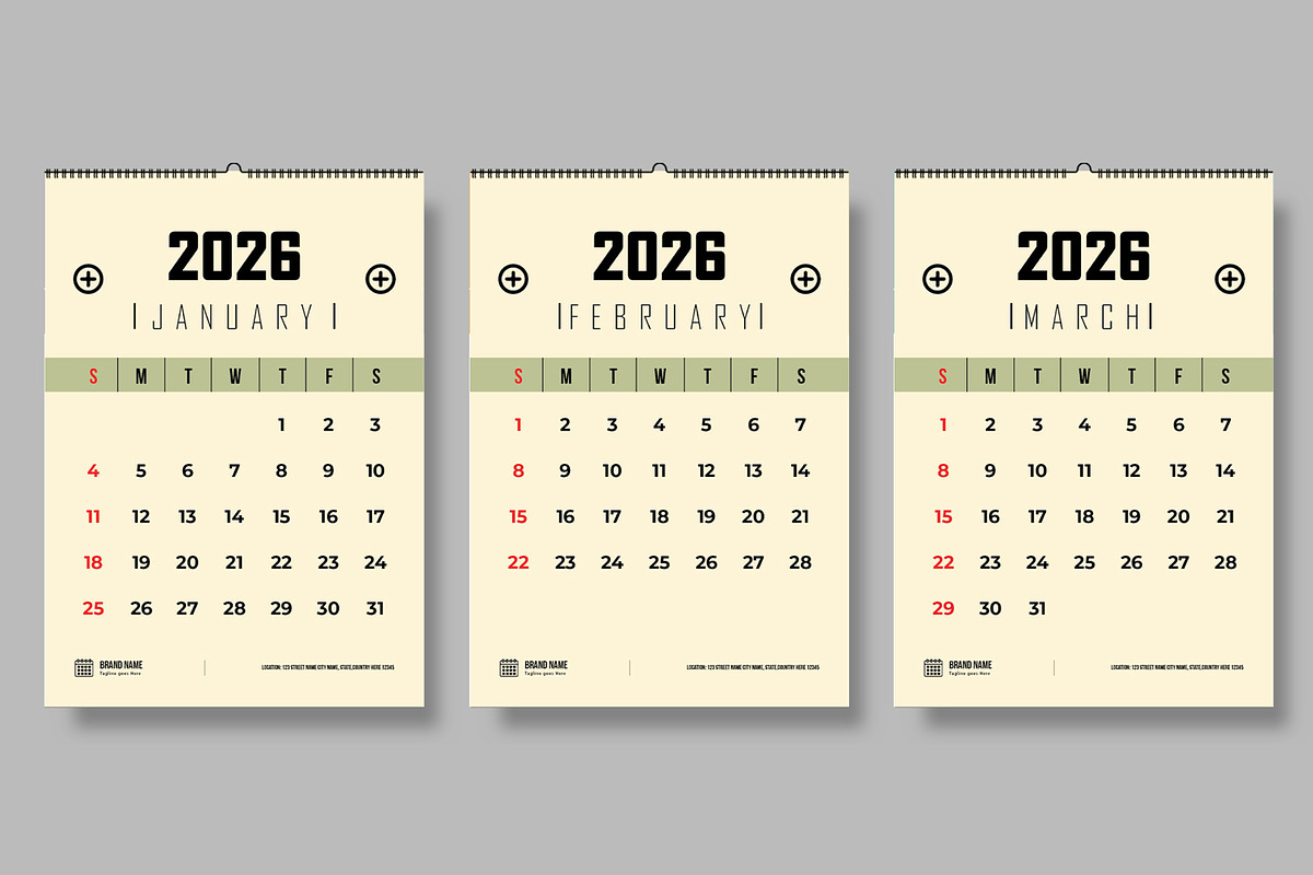 Minimal Calendar Template, a Stationery Template by ContestDesign (Photo 2 of 5)