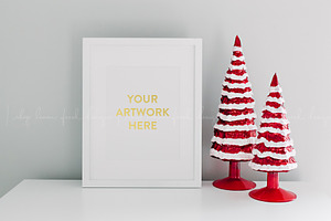 Christmas Holiday White Frame Image