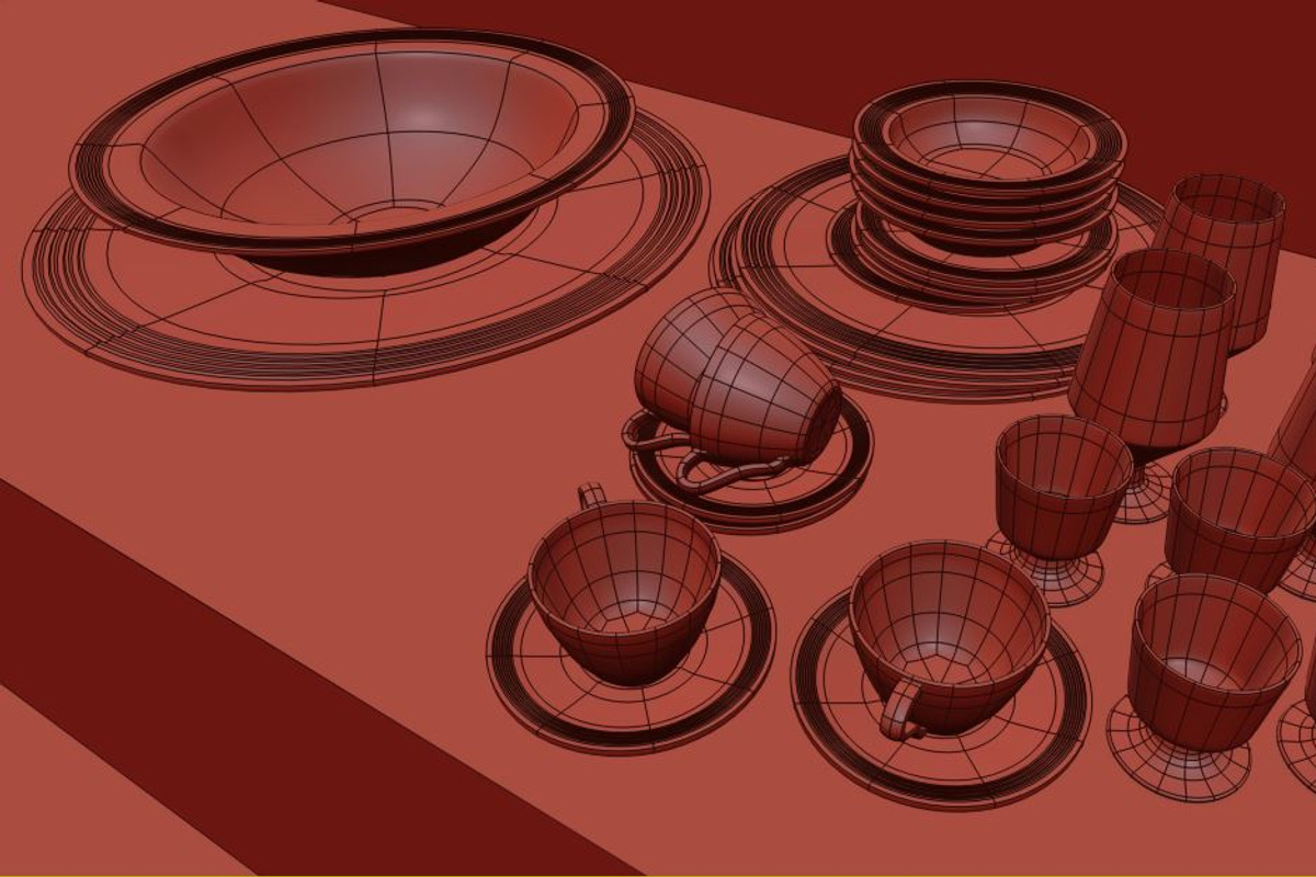 Contemporary Dinnerware, an Object 3D Model by kjpargeterimages (Photo 6 of 7)