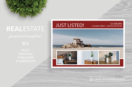 Real Estate Postcard Template No.3, a Card Template by Lana Shcherbinskaya