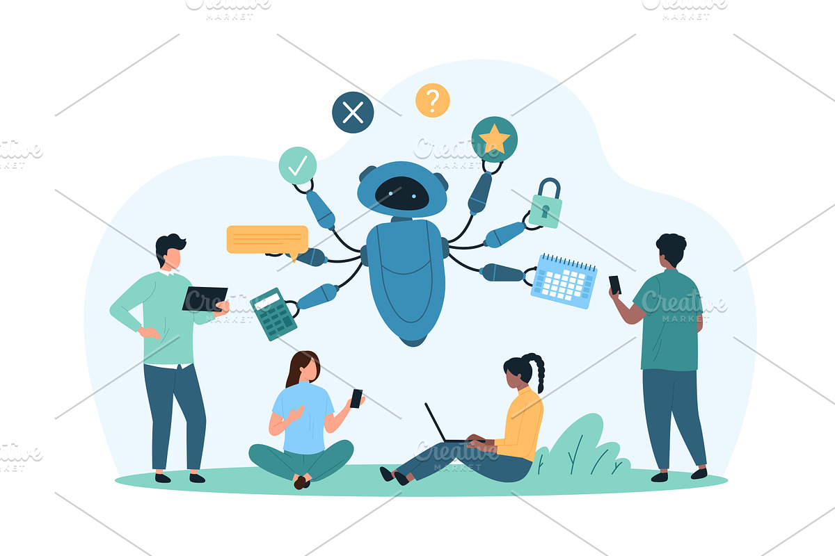 Office productivity of employee with, a Person Illustration by Flashvector