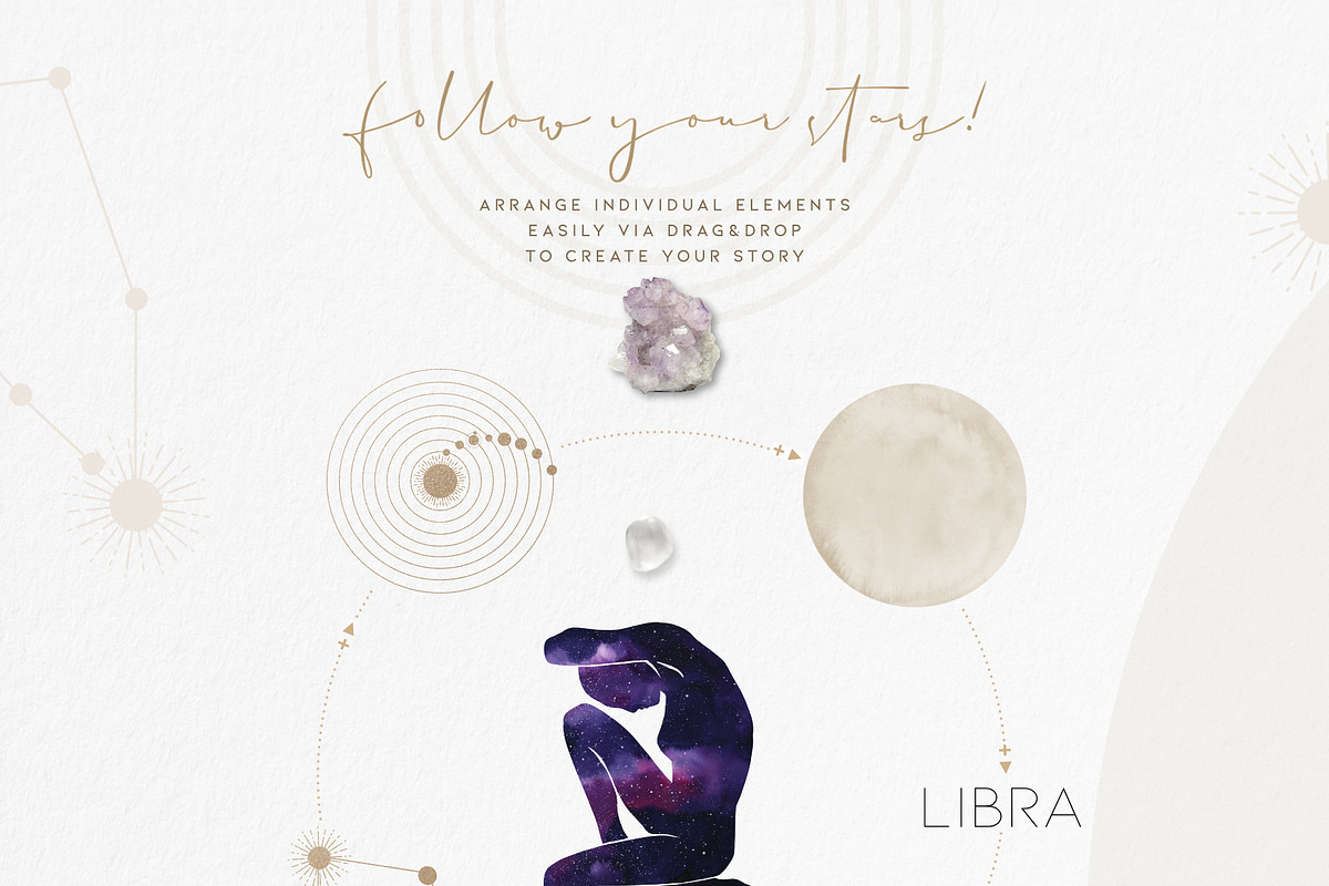 Watercolor Zodiac Galaxy Collection, a Decorative Illustration by beehouse studio (Photo 7 of 13)