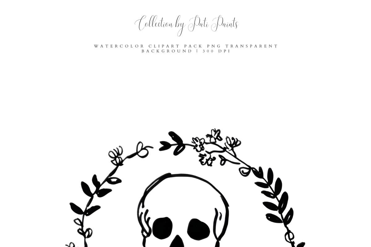 Black Halloween Clipart Set, an Illustration by Pati Paints (Photo 4 of 6)