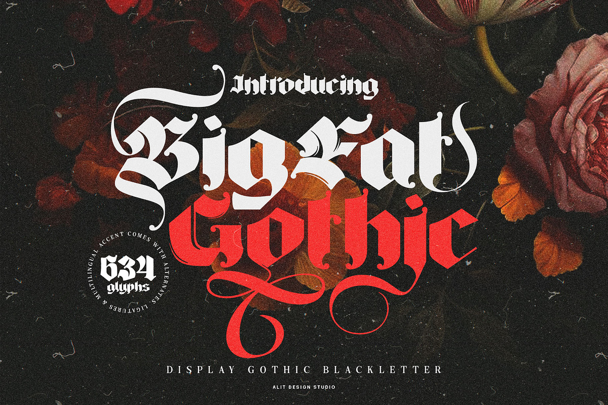 Big Fat Gothic Blackletter Typeface, a Blackletter Font by alit design (Photo 1 of 11)