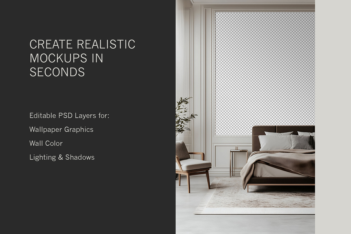 Paris Home | Bedroom No. 1 Mockup, a Household Mockup by Blixa 6 Studios (Photo 3 of 7)