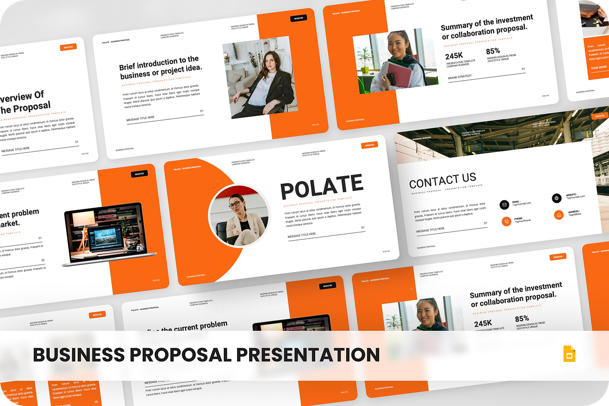 Business Proposal Google Slide, a Presentation Template by SquidPixey (Photo 1 of 6)