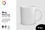 PSD MUG MOCKUP - 11 oz. Coffee Mug, a Cups & Container Mockup by MelissaBMockups (Thumbnail 1 of 6)