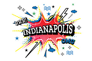 Indianapolis Comic Text In Pop Art