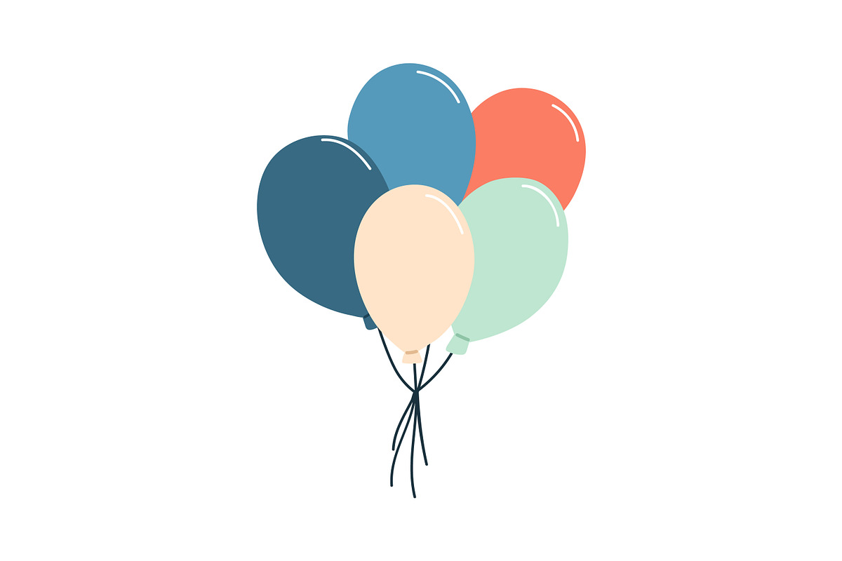 Holiday air balloons bunches set, an Object Illustration by Good Studio (Photo 6 of 7)