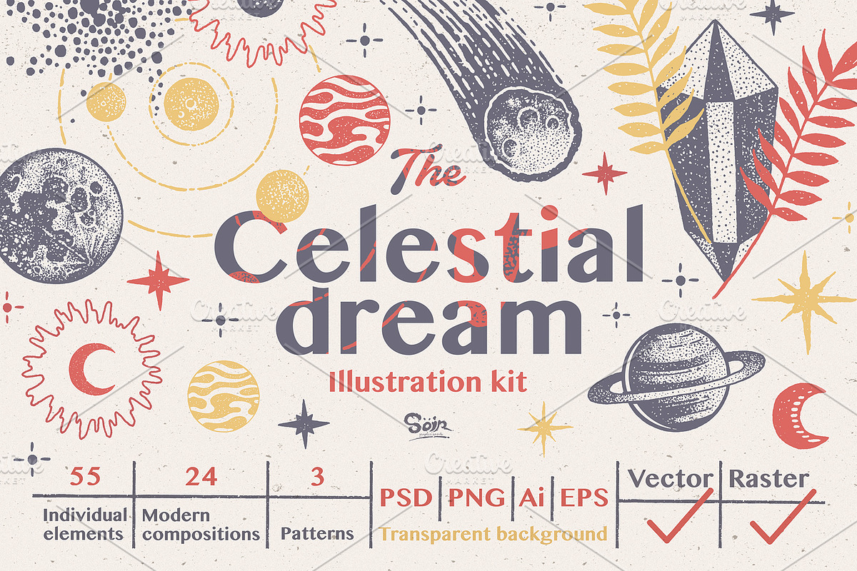 The Celestial dream, a Texture Illustration by Soir Creative (Photo 1 of 9)