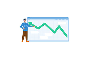 Businessman presenting growing, a Finance Illustration by pikepicture