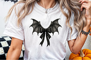 Black Coquette Bat Bow Retro Hallowe, an Illustration by Sublimation Artist (Thumbnail 8 of 9)