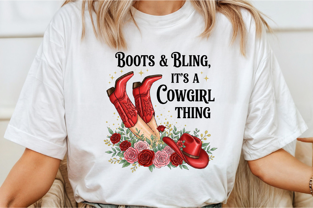 Boots and Bling It's a Cowgirl Thing, an Illustration by Libby Wishes (Photo 3 of 6)