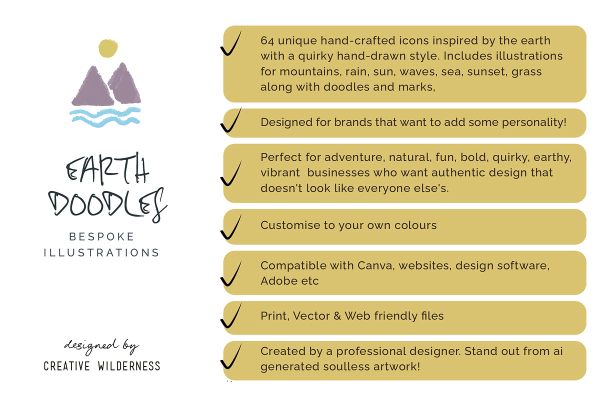Earth Nature Sketch Doodle Icons, a Solid Icon by CreativeWilderness (Photo 13 of 13)
