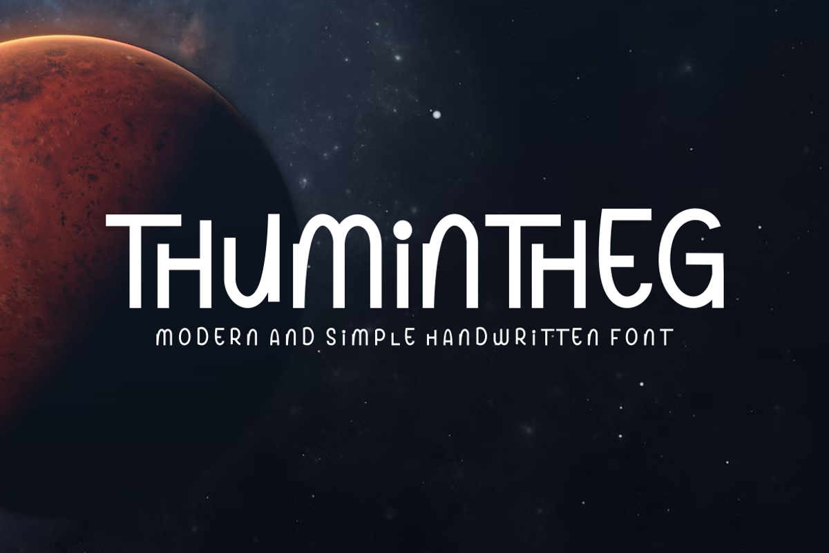 Thumintheg - Font, a Handwritten Font by artchiles_design (Photo 3 of 5)
