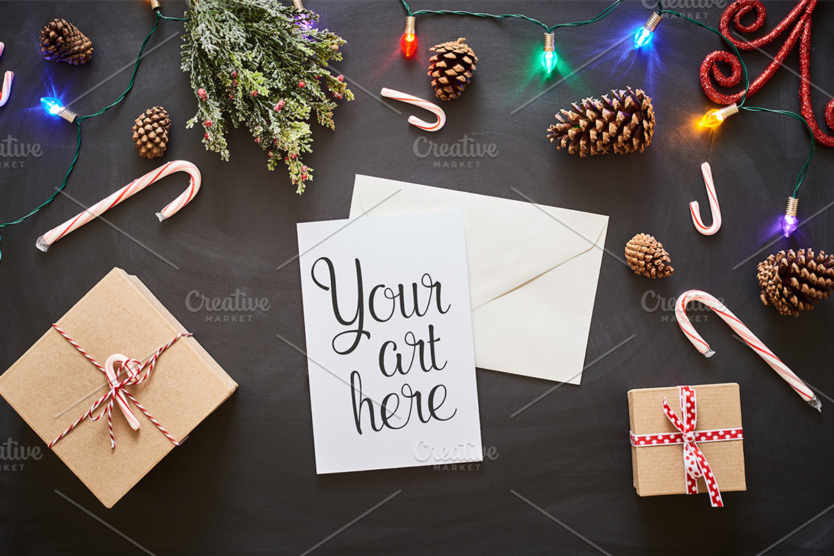 Candy Cane Lane Mockup Photo Bundle, a Print Template by Kudzu Camera (Photo 2 of 5)