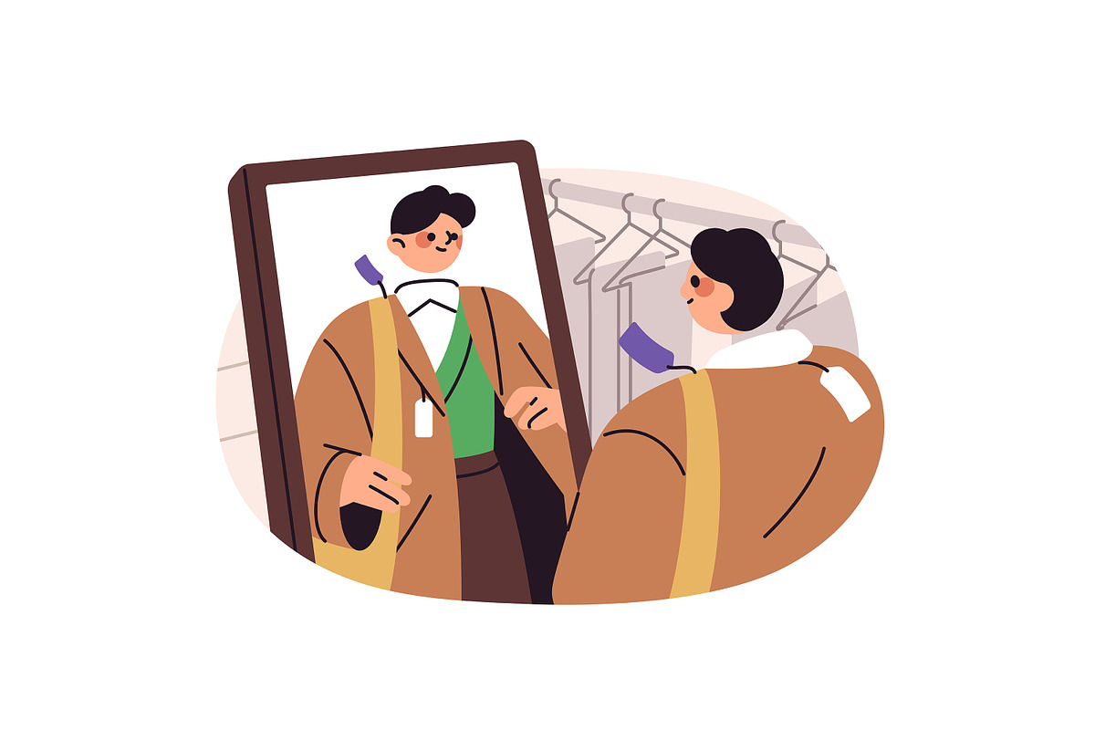 People shopping in store set, a Person Illustration by PaperTrident (Photo 13 of 15)