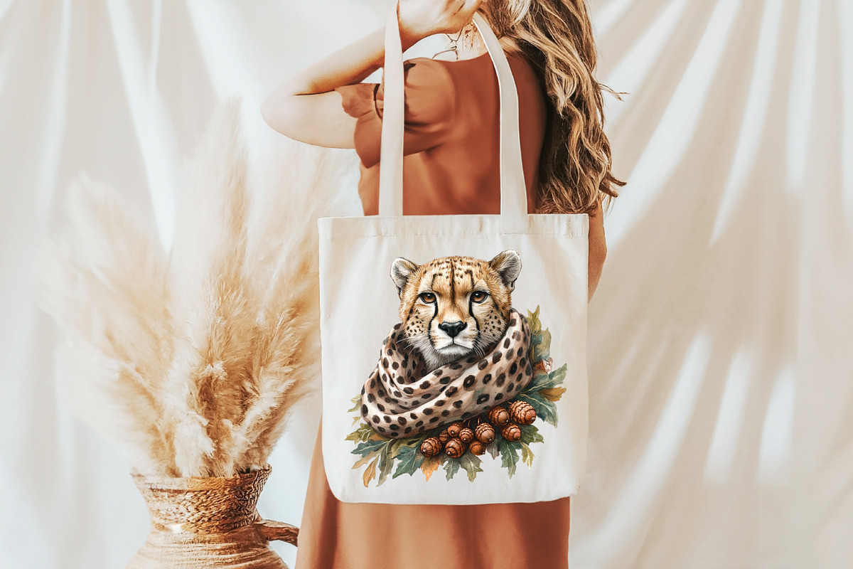 Watercolor Leopard Print Autumn Clip, an Illustration by Pixels.Craft (Photo 4 of 7)