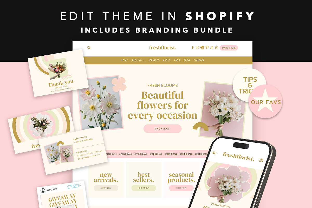 Florist Shopify Website Theme, a Shopify Template by Template Twist Shop (Photo 1 of 9)