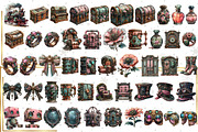 Shabby Chic Steampunk Clipart Bundle, an Illustration by NiiiNArt (Thumbnail 2 of 6)