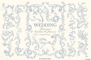 Baroque wedding invitation clip art