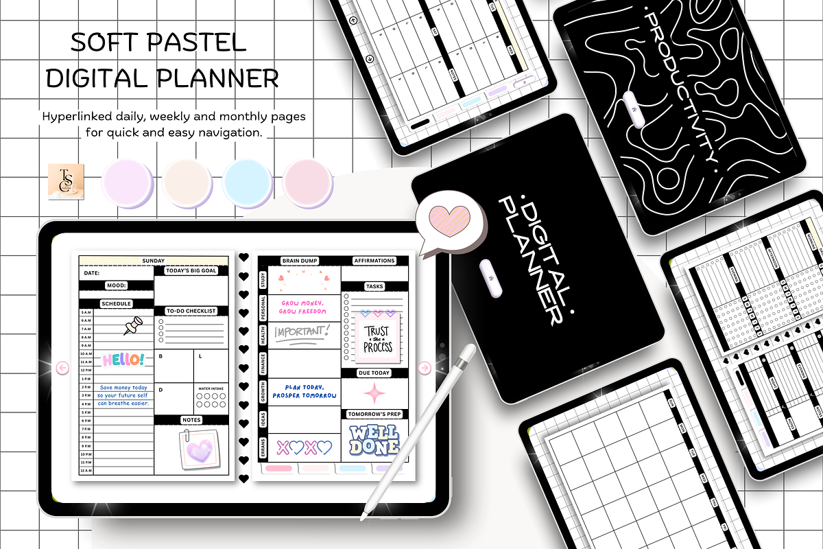 Black And White Digital Planner preview 2