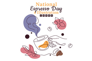 6 National Espresso Day Illustration