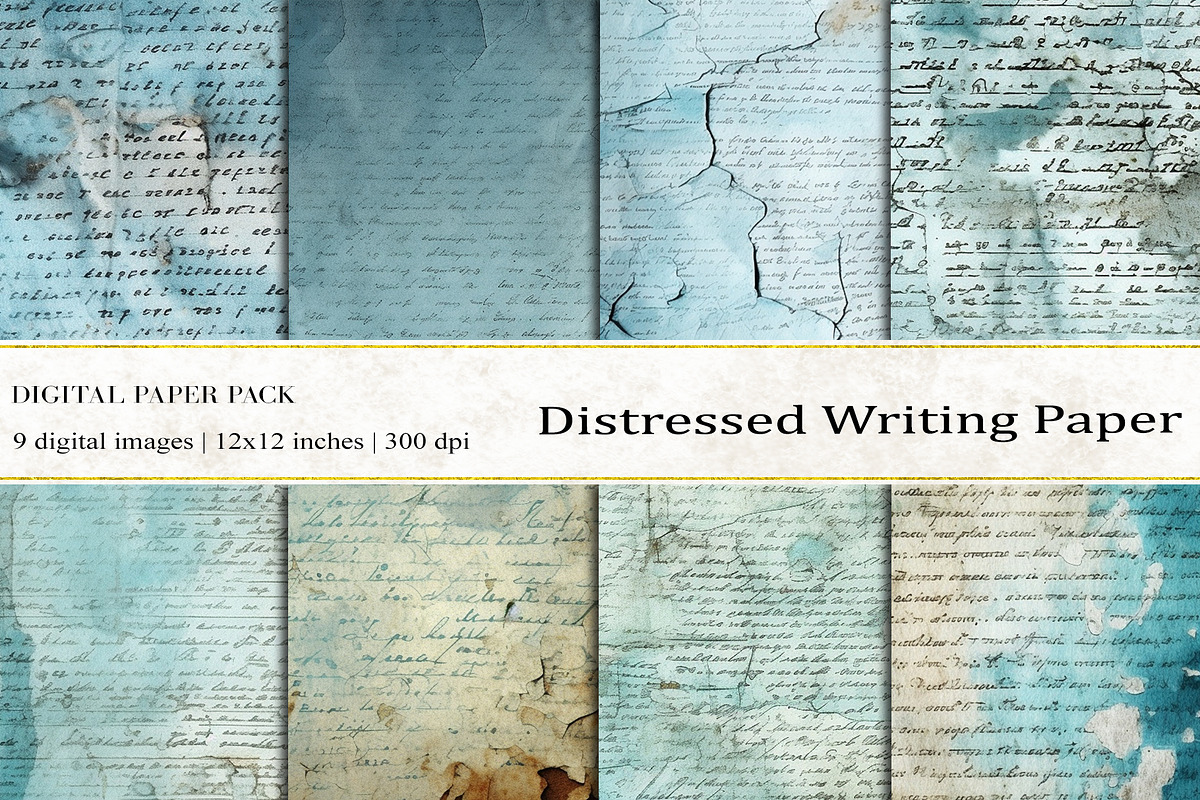 Distressed Writing Digital Papers, a Background Graphic by BonaDesigns (Photo 1 of 4)