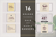 GRUNGE Facebook sale and quote pack, a Social Media Template by Vova (Thumbnail 1 of 16)