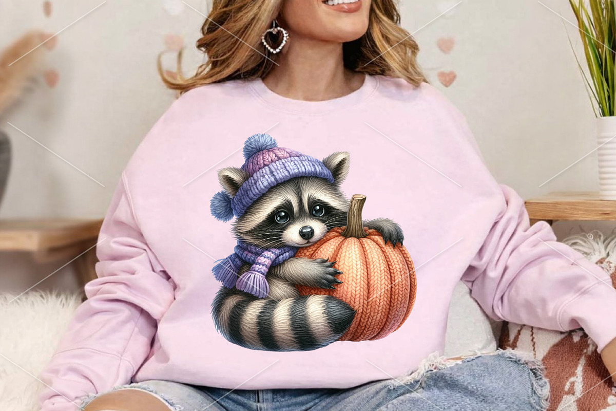 Watercolor Autumn Raccoons Clipart, an Illustration by Canvas Craft (Photo 7 of 7)