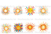 Happy Smiling Sun Clipart, Cute Sun, a Decorative Illustration by BrushstrokeArtGB (Thumbnail 2 of 9)