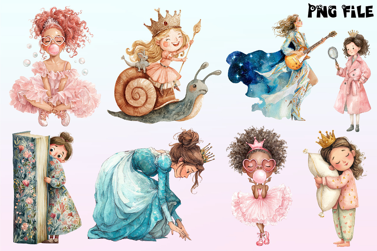 Watercolor Quirky Funny Princess, a Graphic by CitraGraphics (Photo 2 of 4)