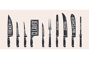 Knife, collection, a Food Illustration by Foxys Graphic