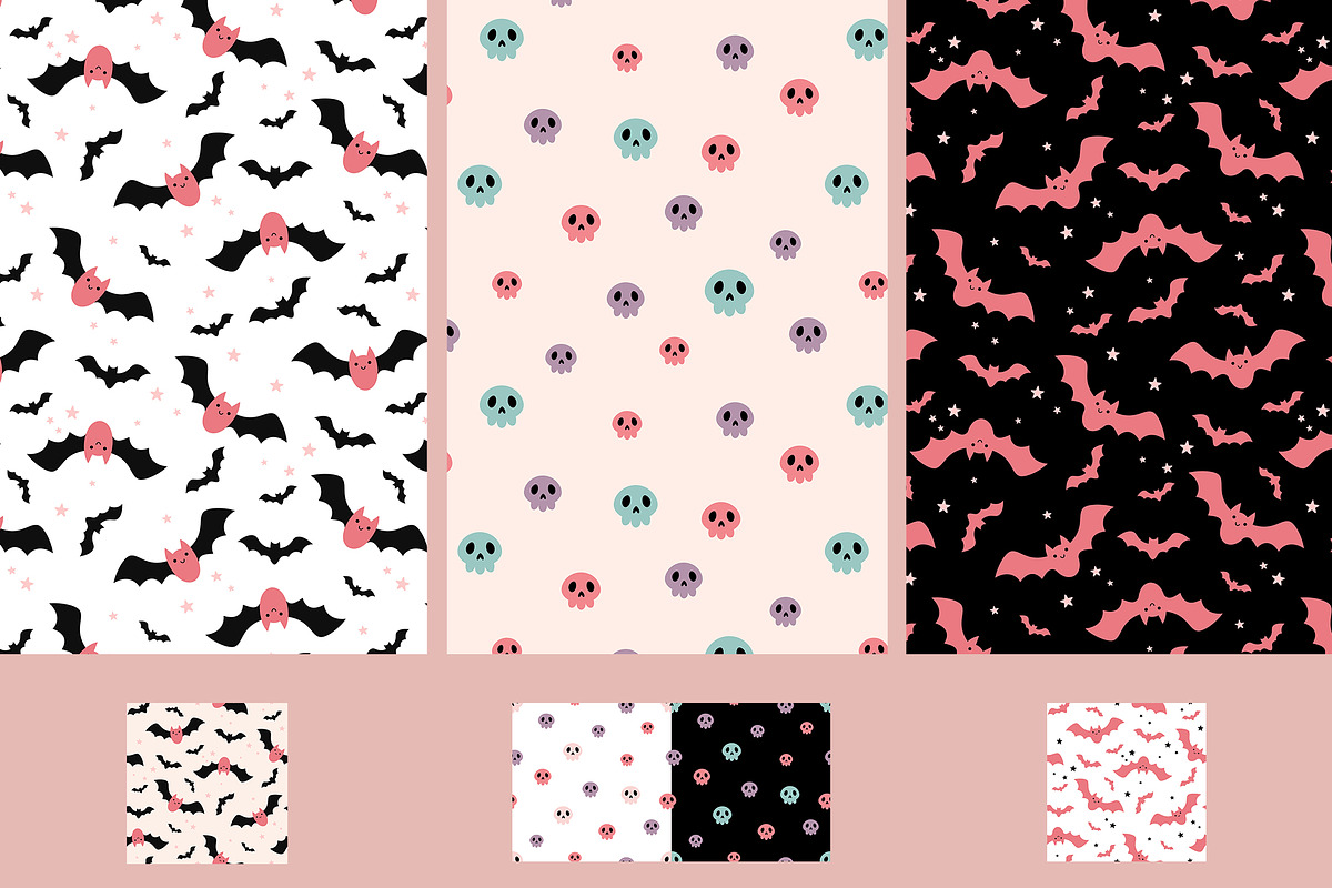 Pink Halloween clipart & patterns, a Seasonal Illustration by JulzaArt (Photo 13 of 14)