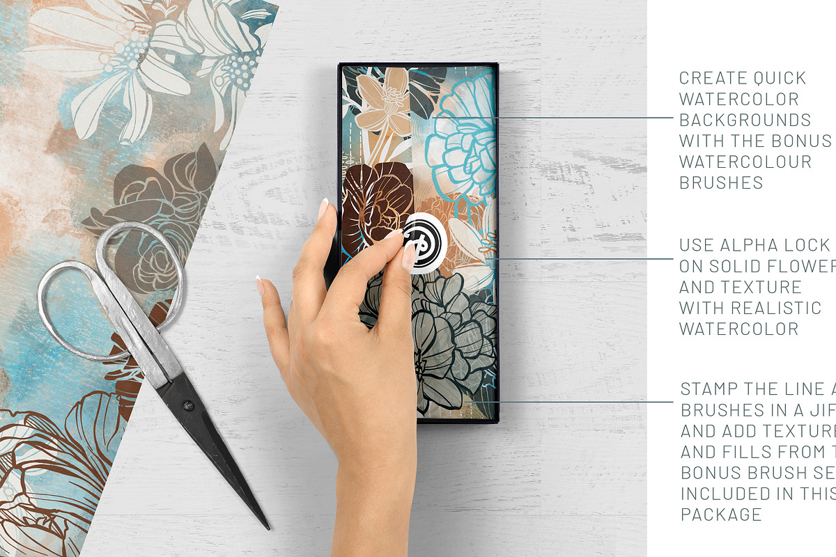 Floral Procreate Stamp Brushes 10, a Brushes & More by DeloresArt (Photo 4 of 8)