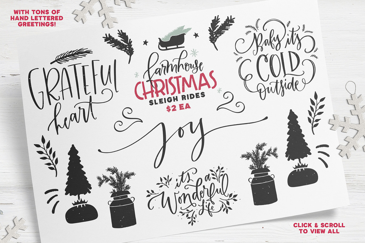 Farmhouse Christmas Lettering Kit, an Illustration by Callie Rian & Co. (Photo 5 of 16)