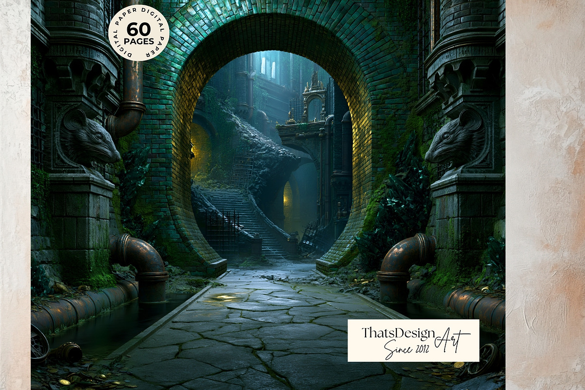 Crystal Beast Realms Backdrops, a Decorative Illustration by ThatsDesignArt (Photo 12 of 15)