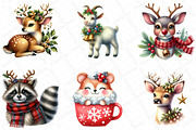 Christmas Cute Animals Clipart PNG, an Illustration by DreamPrint404 (Thumbnail 5 of 5)