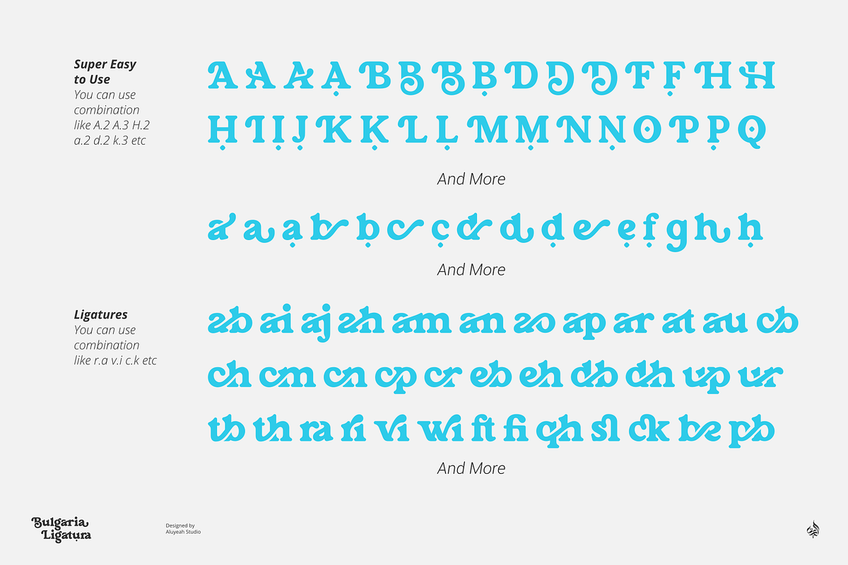 Bulgaria Ligatura, a Sans Serif Font by Aluyeah Studio (Photo 15 of 15)