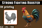 Strong Fighting Rooster 3D Model, an Animal 3D Model by Ink Gallery (Thumbnail 1 of 3)