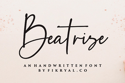 Beatrise - Handwritten Font, a Script Font by Fikryal Studio