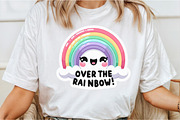 Funny,Over The Rainbow Sticker, an Illustration by DreamCafeArt (Thumbnail 3 of 7)
